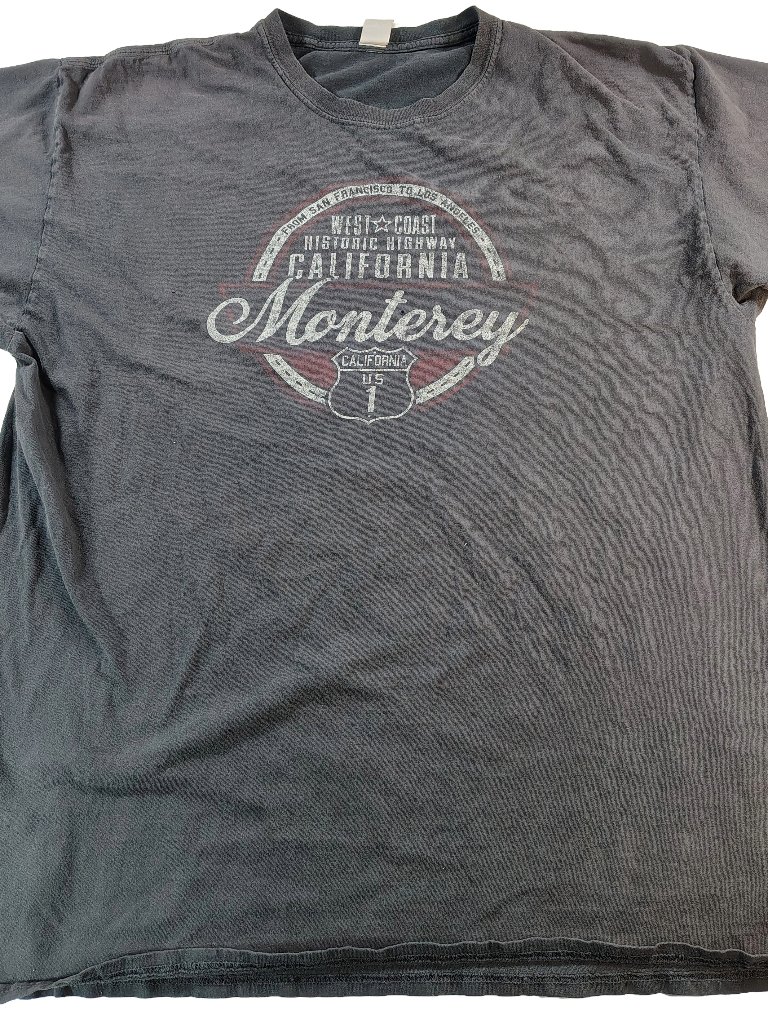 Mens Vintage 90s Gray Xxl West Coast Historic Highway 1 Monterey TShirt